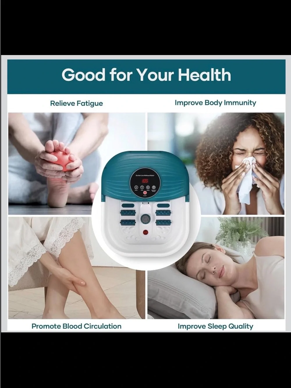 CURECURE Collapsible Foot Spa Massager - Heat, Bubbles & Timer - New in Box